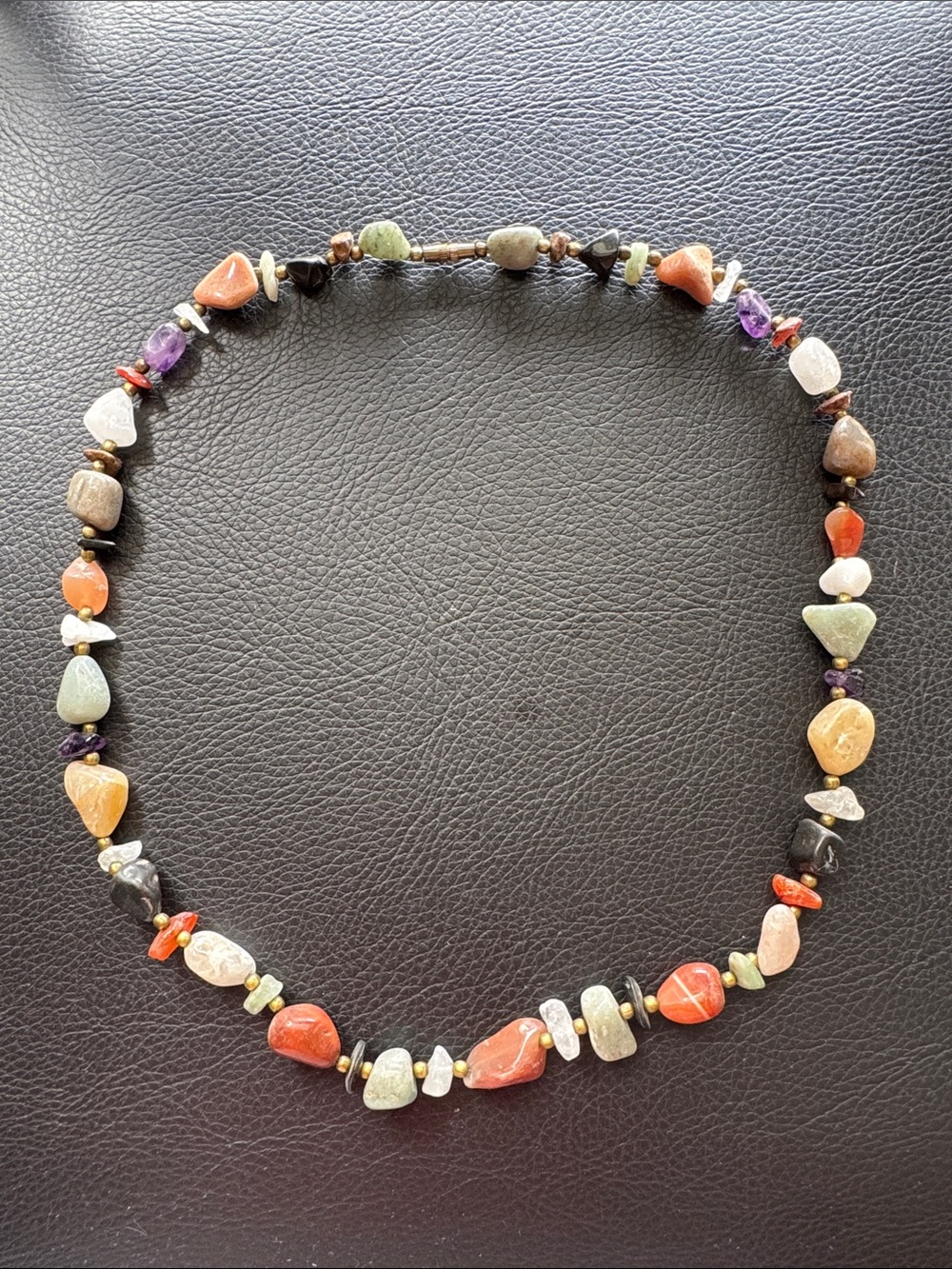 Multicolor Natural Stone Beautiful Statement Beaded Necklace Women